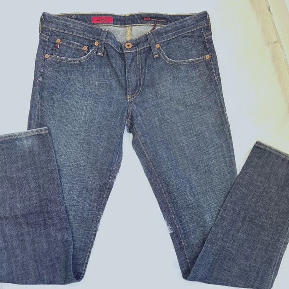 AG Adriano Goldschmied Jeans Stilt Slim Straight Cigarette Low Rise Boho Size 28 - Picture 1 of 8